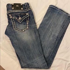 Miss Me, jeans And Embroidered with rhinestones